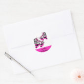 Zebra Print Roller Skate Geburtstag Gunst Sticker (Umschlag)