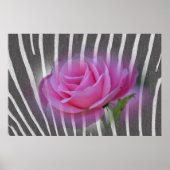 Zebra Print Rose Poster (Vorne)