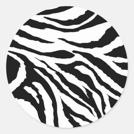 Zebra Print Round Stickers (Vorderseite)