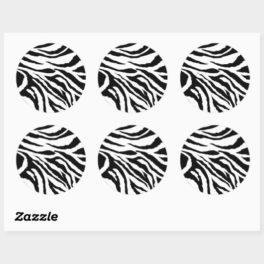 Zebra Print Round Stickers (Blatt)