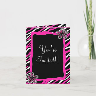 Zebra Print RSVP Card Einladung
