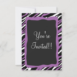 Zebra Print RSVP Card - Lila Einladung