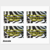 Zebra Print Rücksendeadresse Rechteckiger Aufkleber (Blatt)