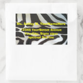 Zebra Print Rücksendeadresse Rechteckiger Aufkleber (Tasche)