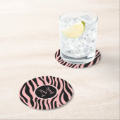 Zebra Print Runder Pappuntersetzer (Vor Ort)