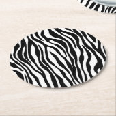 Zebra Print Runder Pappuntersetzer (Angewinkelt)