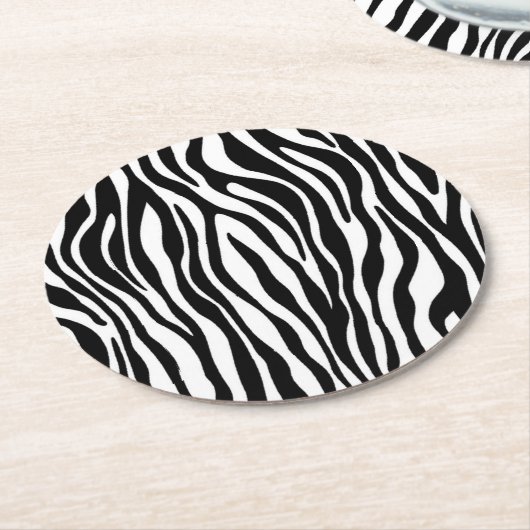 Zebra Print Runder Pappuntersetzer (Angewinkelt)
