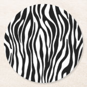 Zebra Print Runder Pappuntersetzer (Vorderseite)