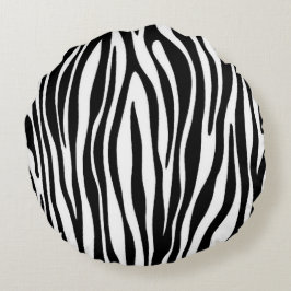 Zebra Print Rundes Kissen