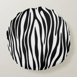 Zebra Print Rundes Kissen