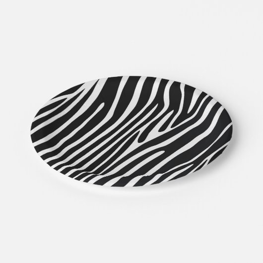 Zebra Print Safari Tierpapiere Teller (Schrägansicht)