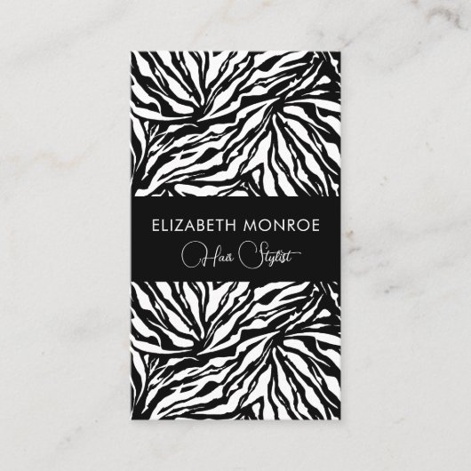 Zebra Print Salon Hair Stylist Makeup Terminkarte (Vorderseite)