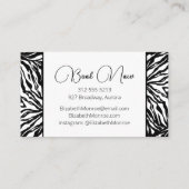 Zebra Print Salon Hair Stylist Makeup Visitenkarte (Rückseite)
