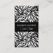 Zebra Print Salon Hair Stylist Makeup Visitenkarte (Vorderseite)