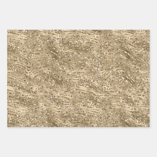 Zebra Print - Schwarz-Weiß-Glitzer Geschenkpapier Set (Vorderseite 3)