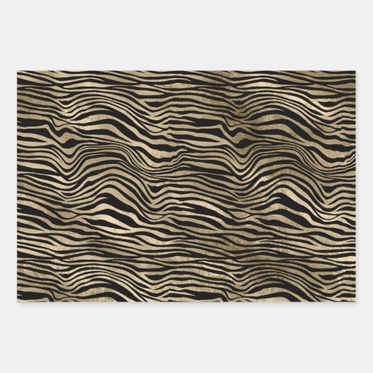 Zebra Print - Schwarz-Weiß-Glitzer Geschenkpapier Set (Vorderseite 2)