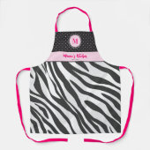 Zebra Print Schwarz-weiß Hot Pink Monogram Gift Schürze (Vorderseite)