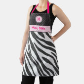 Zebra Print Schwarz-weiß Hot Pink Monogram Gift Schürze (InSitu)