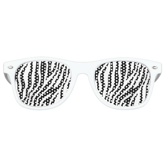 Zebra Print Schwarz-Weiß Streifen Muster Partybrille (Vorderseite)
