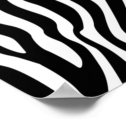 Zebra Print Schwarz-Weiß Streifen Muster Poster (Ecke)