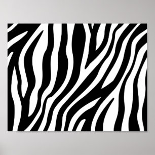 Zebra Print Schwarz-Weiß Streifen Muster Poster