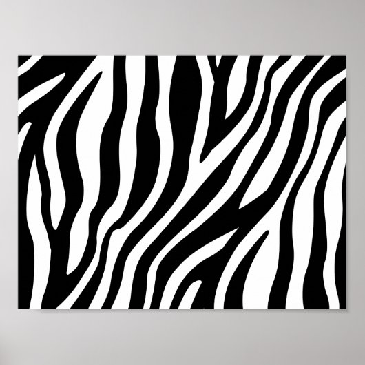 Zebra Print Schwarz-Weiß Streifen Muster Poster (Vorne)
