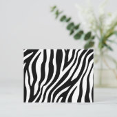 Zebra Print Schwarz-Weiß Streifen Muster Postkarte (Stehend Vorderseite)