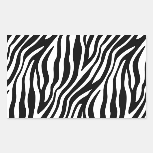 Zebra Print Schwarz-Weiß Streifen Muster Rechteckiger Aufkleber (Vorderseite)