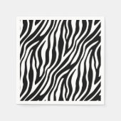 Zebra Print Schwarz-Weiß Streifen Muster Serviette (Vorderseite)