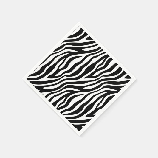 Zebra Print Schwarz-Weiß Streifen Muster Serviette (Ecke)