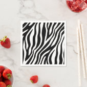 Zebra Print Schwarz-Weiß Streifen Muster Serviette (Beispiel)