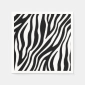 Zebra Print Schwarz-Weiß Streifen Muster Serviette (Vorderseite)