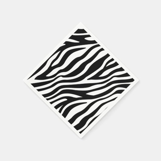 Zebra Print Schwarz-Weiß Streifen Muster Serviette (Ecke)