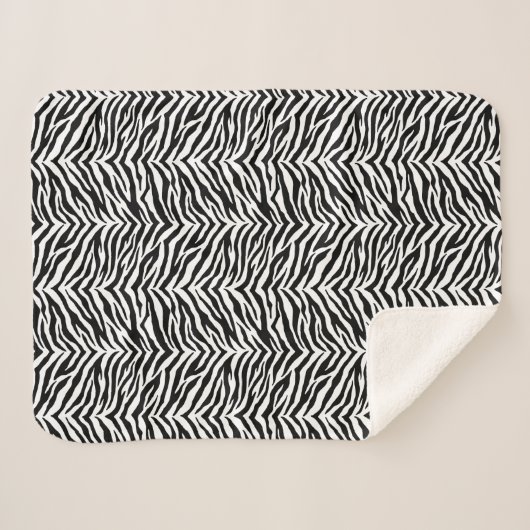 Zebra Print Sherpa Blanket Sherpadecke (Vorderseite (Horizontal))