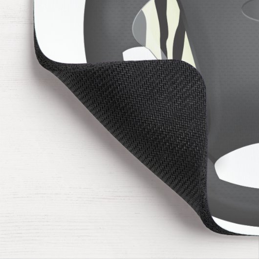 Zebra Print Steering Wheel Mousepad (Ecke)