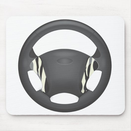 Zebra Print Steering Wheel Mousepad (Vorne)