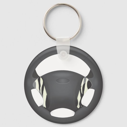 Zebra Print Steering Wheel Schlüsselanhänger (Vorderseite)
