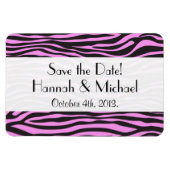 Zebra Print, Streifen, rosa Zebra, Save the Date Magnet (Horizontal)