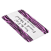 Zebra Print, Streifen, rosa Zebra, Save the Date Magnet (Rechte Seite)