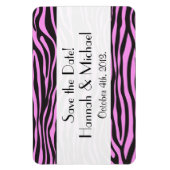 Zebra Print, Streifen, rosa Zebra, Save the Date Magnet (Vertikal)