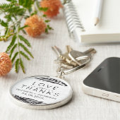 Zebra Print, Streifen, schwarz und weiß, Hochzeit Schlüsselanhänger (Seite)