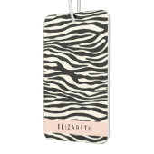 Zebra Print, Streifen, Schwarz und Weiß, Ihr Name Autolufterfrischer (Links)