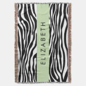 Zebra Print, Streifen, Schwarz und Weiß, Ihr Name Decke (Vorderseite Vertikal)