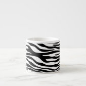 Zebra Print, Streifen, Schwarz und Weiß, Ihr Name Espressotasse (Vorderseite)