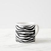 Zebra Print, Streifen, Schwarz und Weiß, Ihr Name Espressotasse (Vorderseite Rechts)