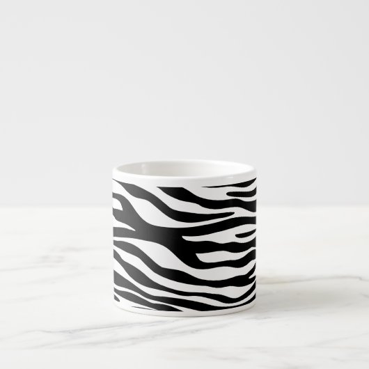 Zebra Print, Streifen, Schwarz und Weiß, Ihr Name Espressotasse (Vorderseite)
