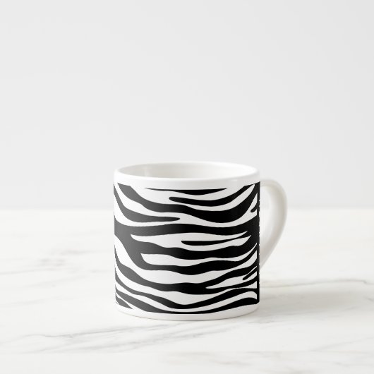 Zebra Print, Streifen, Schwarz und Weiß, Ihr Name Espressotasse (Vorderseite Rechts)