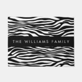 Zebra Print, Streifen, Schwarz und Weiß, Ihr Name Fußmatte (Vorderseite)