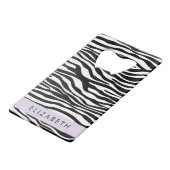 Zebra Print, Streifen, Schwarz und Weiß, Ihr Name Geldbeutel Flaschenöffner (Vorderseite Schrägansicht)