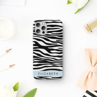 Zebra Print, Streifen, Schwarz und Weiß, Ihr Name